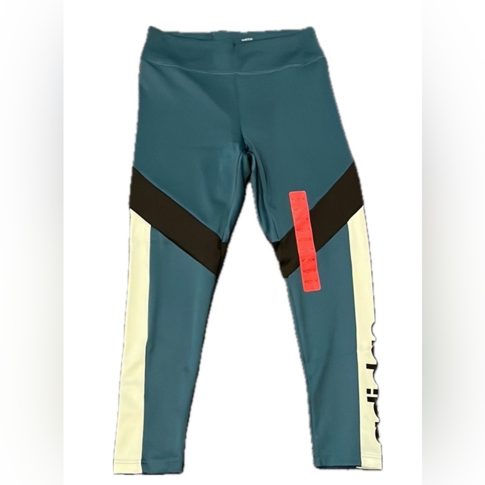 **Brand New No Tags**Adidas Blue and Black Leggings with Dynamic Design - size M